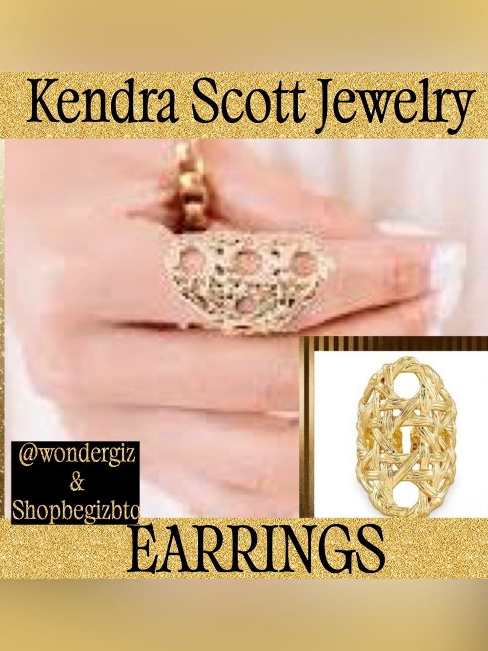 Kendra Scott Authentic Natalie Ring Gold Plated over Brass Size Small/Medium